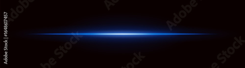 Radiant light. Straight glowing beam with intense center and dark fade edges. Suitable for digital interfaces and futuristic motion effects.
