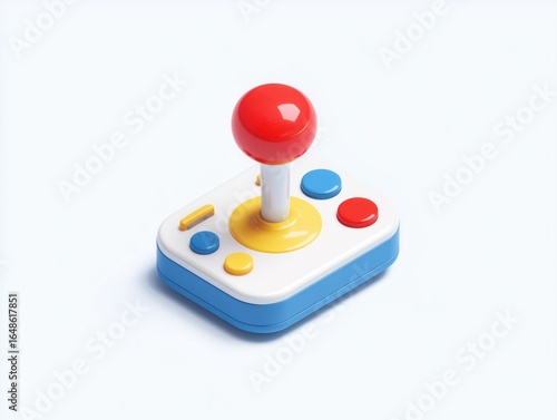 Colorful retro joystick for classic arcade gaming fun.