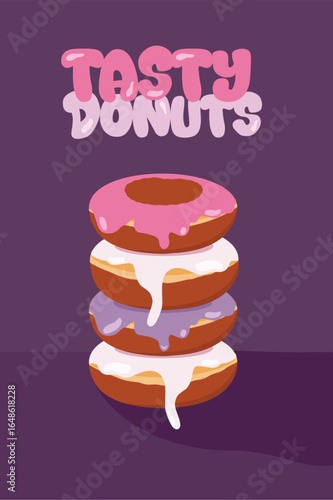 Donuts Vector Illustration Modern Style