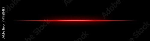 Laser. Thin horizontal beam with bright glow and soft gradient edges. Simple linear composition creates futuristic energy effect on dark background.