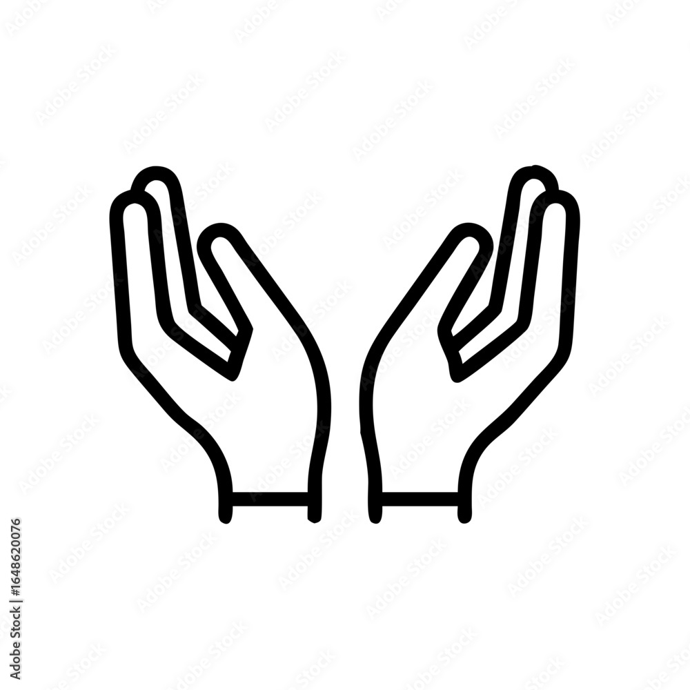 Obraz premium Charity open hands icon transparent background