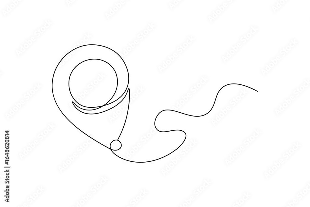 Obraz premium Search icon continuous one line drawing and minimalist style isolate outline vector illustration 
