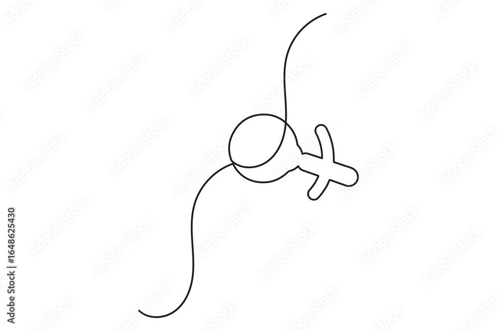 Obraz premium Search icon continuous one line drawing and minimalist style isolate outline vector illustration 