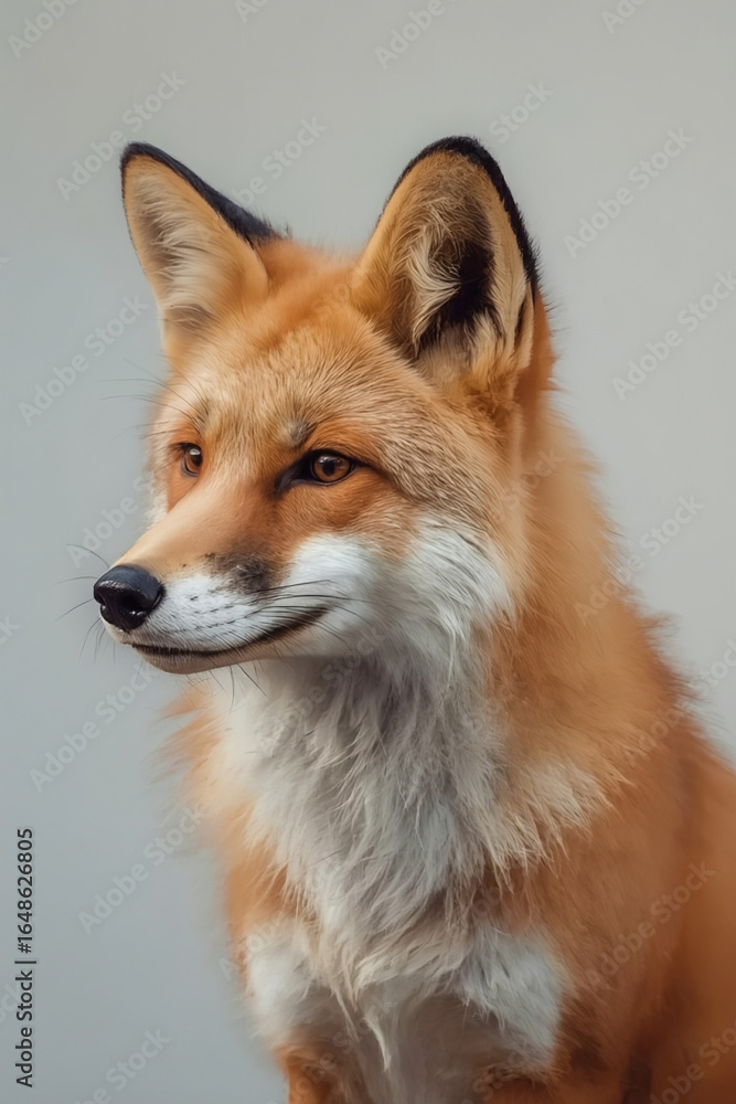 Fototapeta premium Red Fox Portrait Facing Left