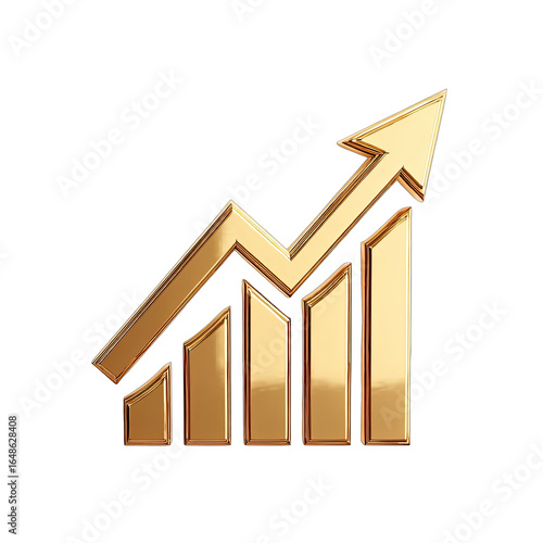 Wallpaper Mural Gold upward trending graph icon Torontodigital.ca