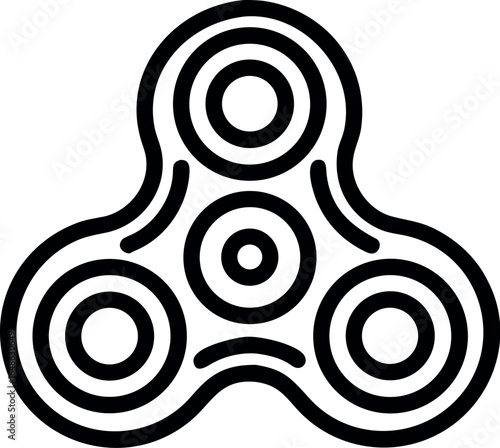 Black fidget spinner toy silhouette icon vector