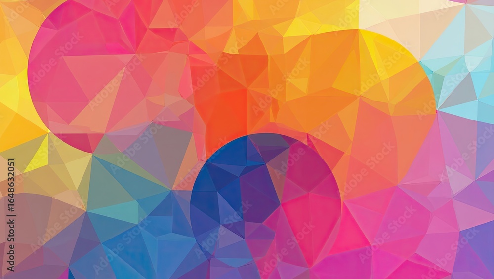 Obraz premium Colorful geometric design with overlapping shapes.