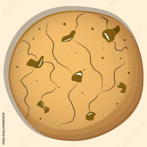Delicious Chocolate Chip Cookie Graphic Illustration