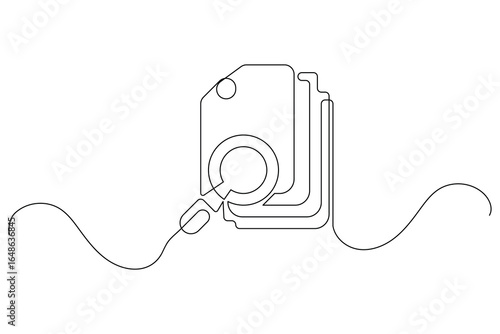Search icon continuous one line drawing and minimalist style isolate outline vector illustration
