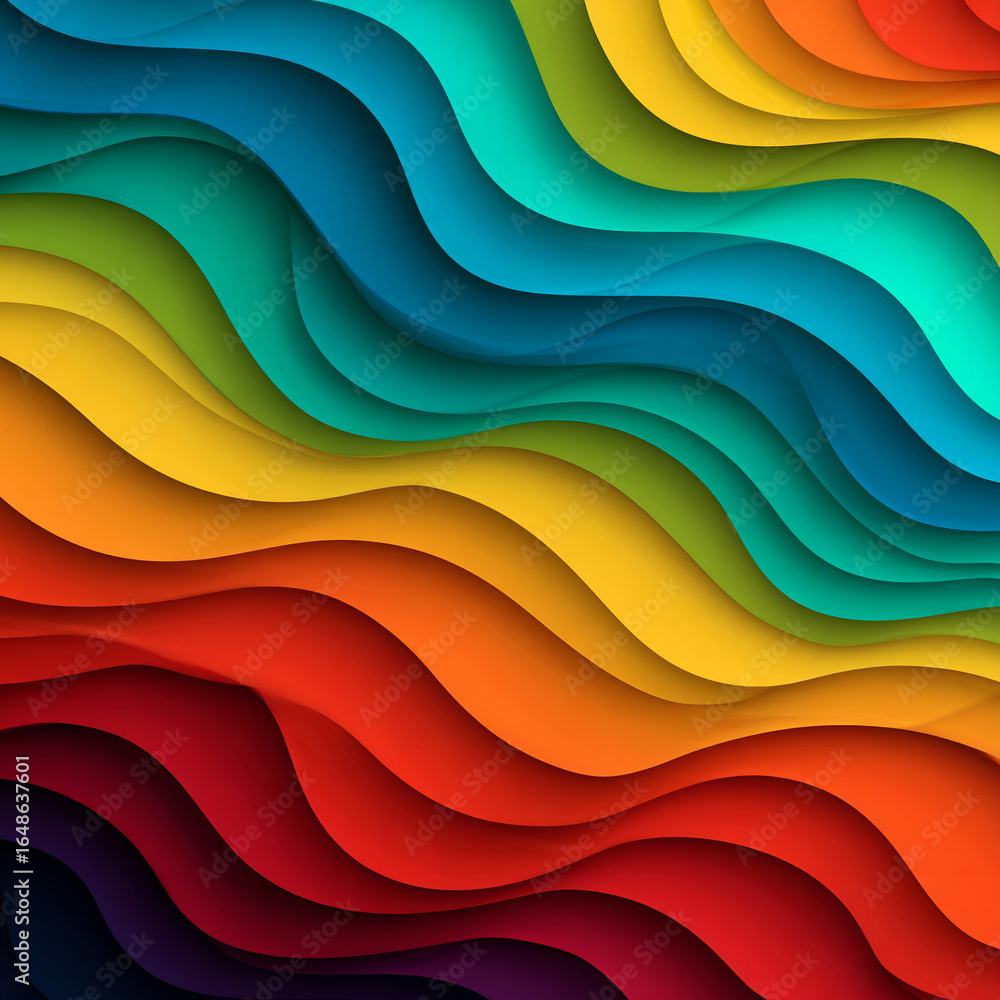 Obraz premium rainbow gradient waves abstract pattern