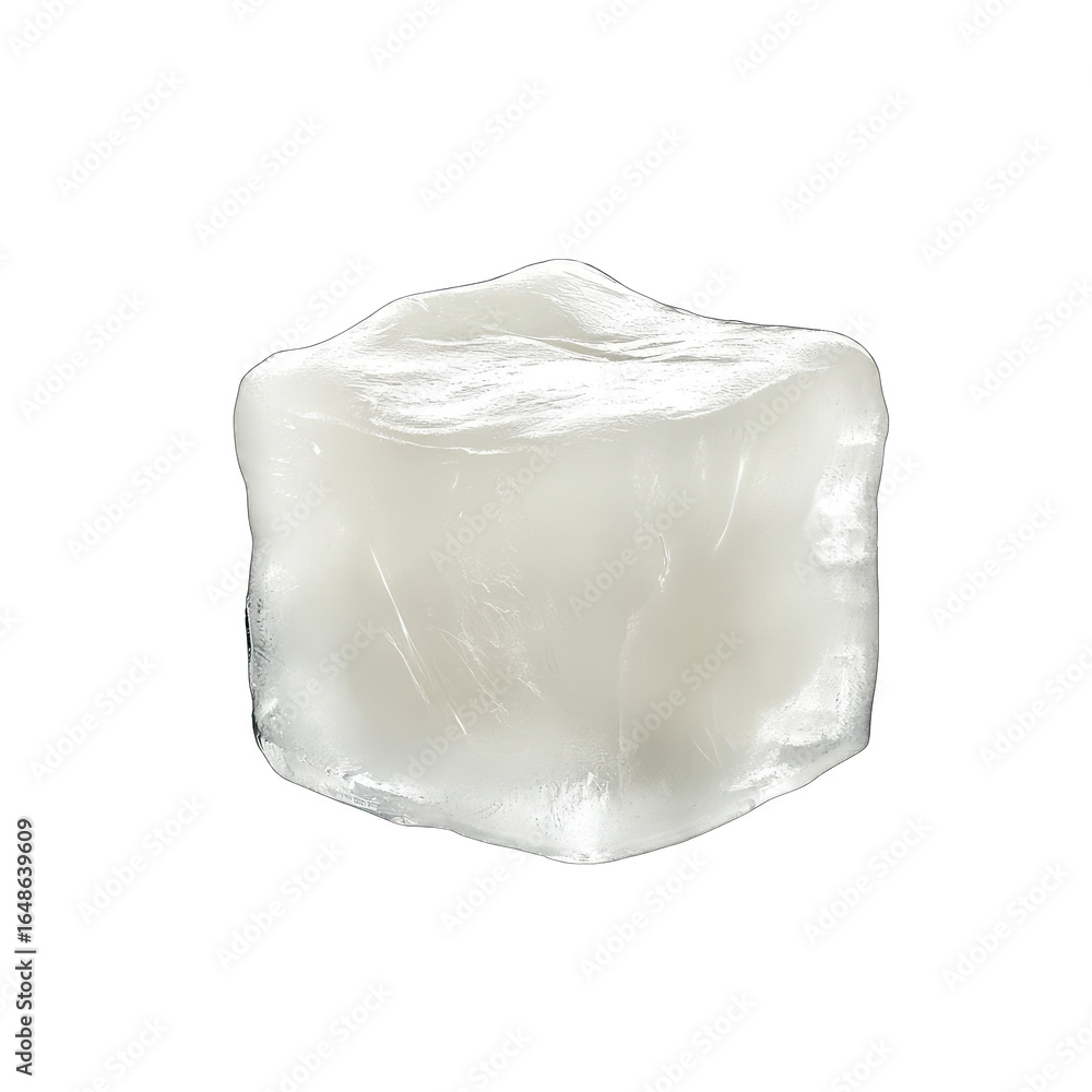 Obraz premium Off-white cube, slightly irregular, translucent