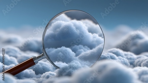 Magnified view of cloud computing in the sky
