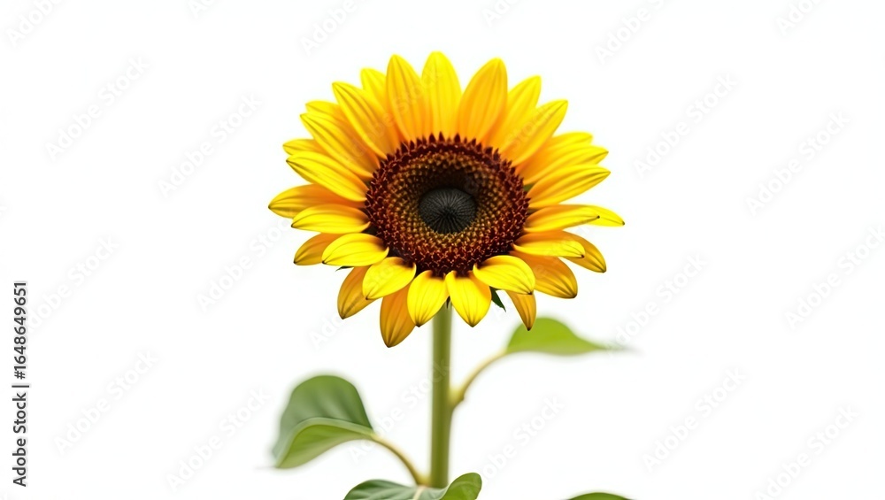 Obraz premium Close-up of a vibrant sunflower against a white background.