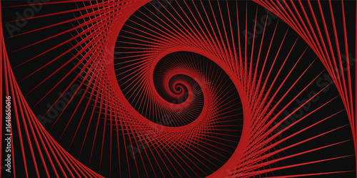 3D Red techno background. Big data visualization in a dark space with line effect decoration. Modern, square-style graphic design element concept for flyer, card, or brochure covers.