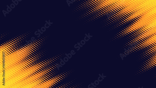 Abstract speed lines style Dark Blue and orange combination color halftone banner design template. Elegant Vector.