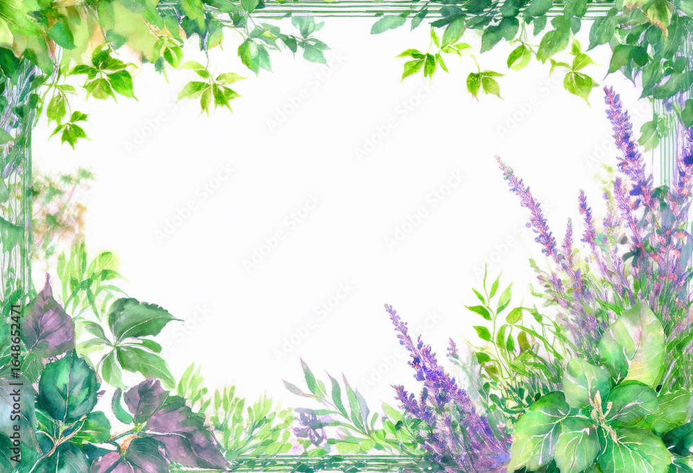 Fototapeta premium ナチュラルなハーブガーデンのフレーム