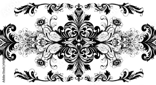 Elegant floral scrollwork design for invitations and cards adds a touch of classic sophistication beautifully