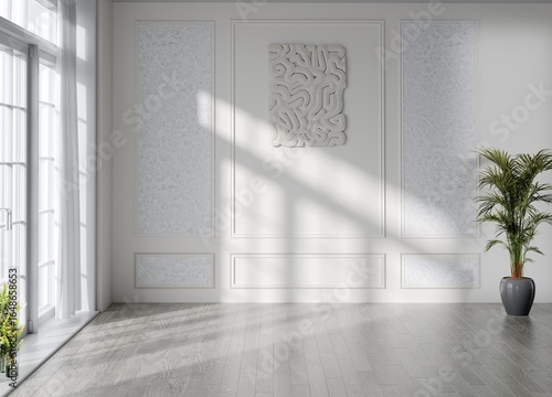 Modern minimalist realistic interior rendering