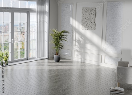 Modern minimalist realistic interior rendering