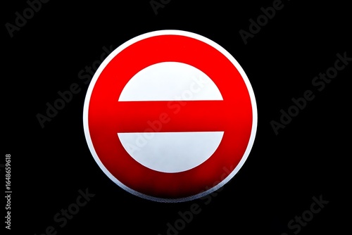 No-entry red circle sign with diagonal bar against black background
Free Download No-entry red circle sign with diagonal bar against black background
- GFXLoad