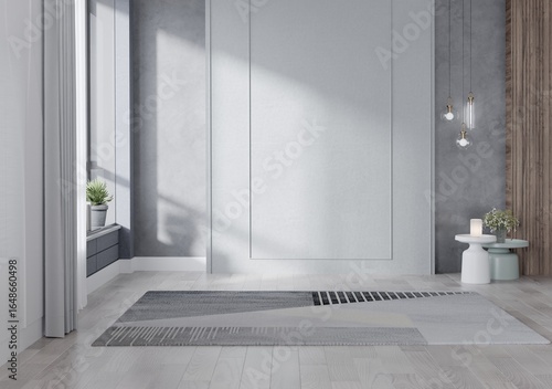 Modern minimalist realistic interior rendering