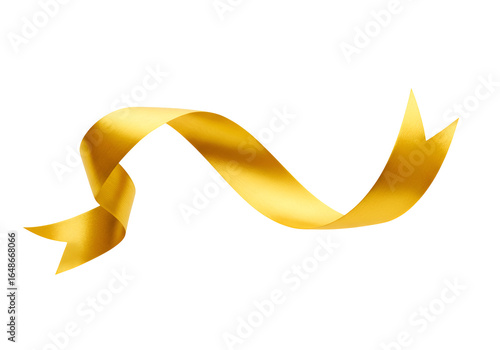Elegant golden ribbon flowing gracefully against a solid black background