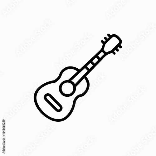 Outline icon of an acoustic guitar musical instrument