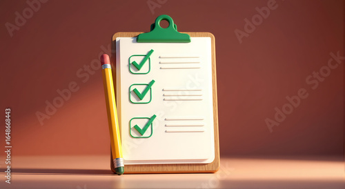 Wallpaper Mural A checklist with a pencil on a desk for task completion and productivity Torontodigital.ca