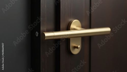 Close-up view of a contemporary door handle.