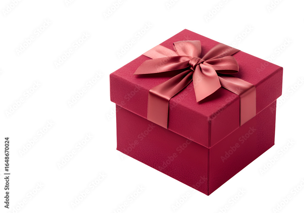 Fototapeta premium Elegant pink gift box with a satin ribbon and bow on a black background perfect for celebrations