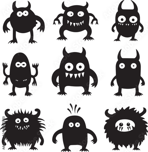 Funny and Spooky Monsters Collection – 9 Unique Cartoon Creature Icons