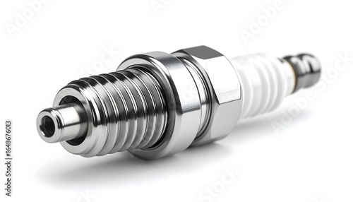 Realistic spark plug close-up, metallic texture