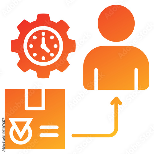 Lead Time Glyph Gradient Icon