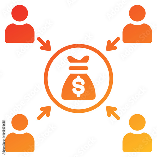 Crowdfunding Glyph Gradient Icon