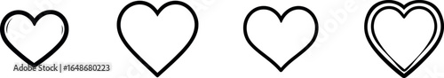 A white isolated background features a one-line drawing of a romantic heart struck by an arrow