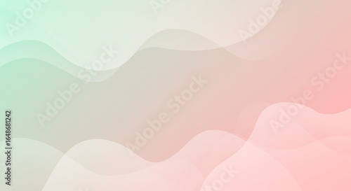 Abstract Pastel Wave Background Soft Pink and Green Gradient
