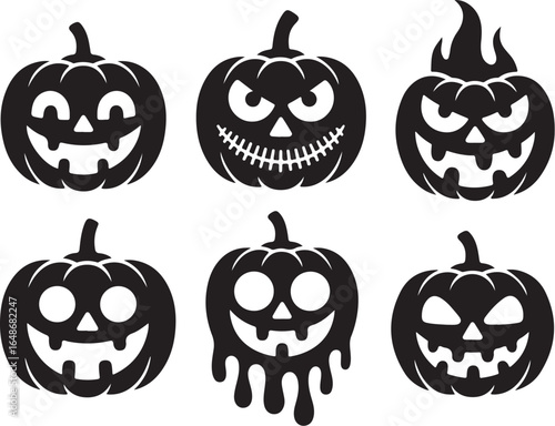 Spooky Halloween jack-o'-lanterns for festive decorations and events