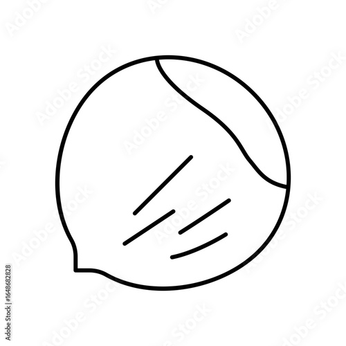Hazelnut Nut Line Icon: Healthy Snack and Ingredient