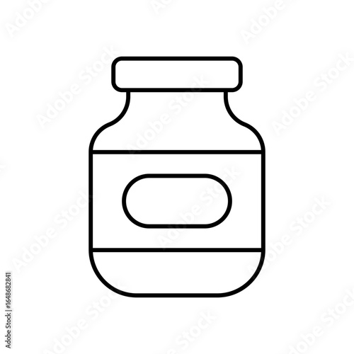 Mustard Condiment Line Icon: Food and Sauce