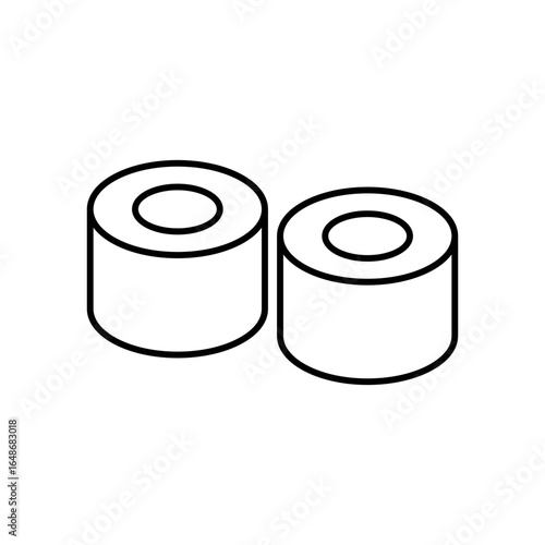 Sushi Roll Line Icon: Japanese Food and Dinner Meal