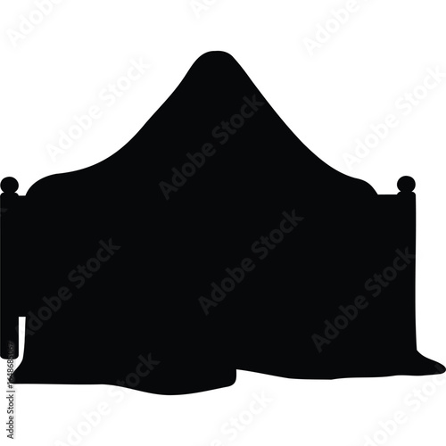 Black Silhouette of Child's Bed Tent, Playhouse, Kid's Room Decor