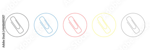 Paper clip icon set .Vector background .EPS 10 .