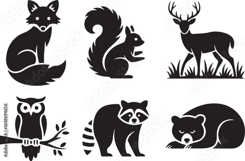 Charming forest animal silhouettes for your design projects.
