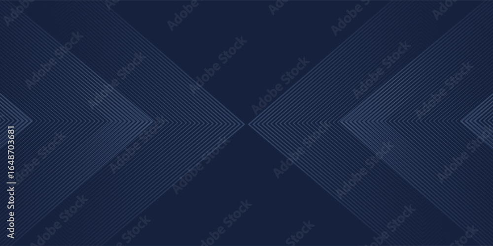 Obraz premium Symmetrical Chevron Line Gradient Background in Dark Navy Blue with Subtle Light Blue Shades. eps 10