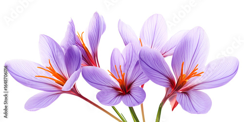 Realistic Saffron Flower PNG Transparent Background.