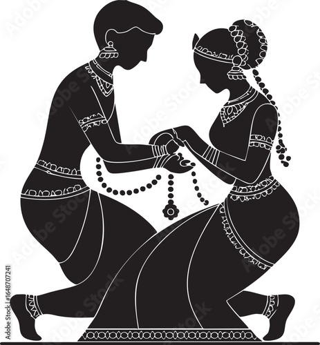 Traditional Indian Brother-Sister Silhouette for Raksha Bandhan