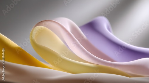 Abstract design with flowing pastel colors.