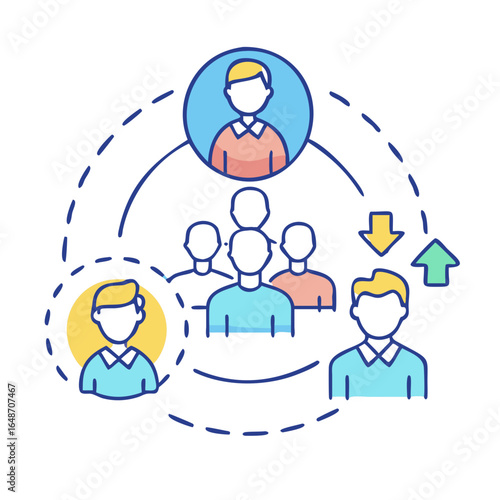 Organizational Structure and Hierarchy Diagram Illustrating Team Dynamics and Reporting Lines