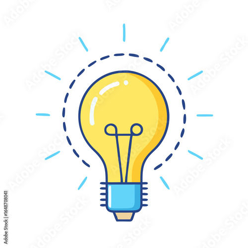 Creative concept of a glowing lightbulb, illustrating ideas and innovation brightly