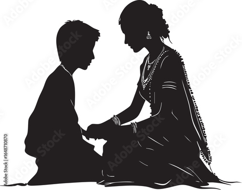Traditional Indian Brother-Sister Silhouette for Raksha Bandhan